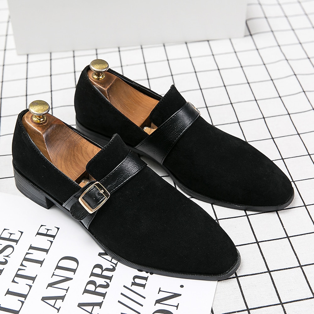 Herren Loafer Slip On Wildlederschuhe Abendschuhe Mönch Schuhe Vintage Geschäftlich Britisch Hochzeit Party Abend Wildleder Halbschuhe Schwarz Braun Frühling Herbst Lightinthebox