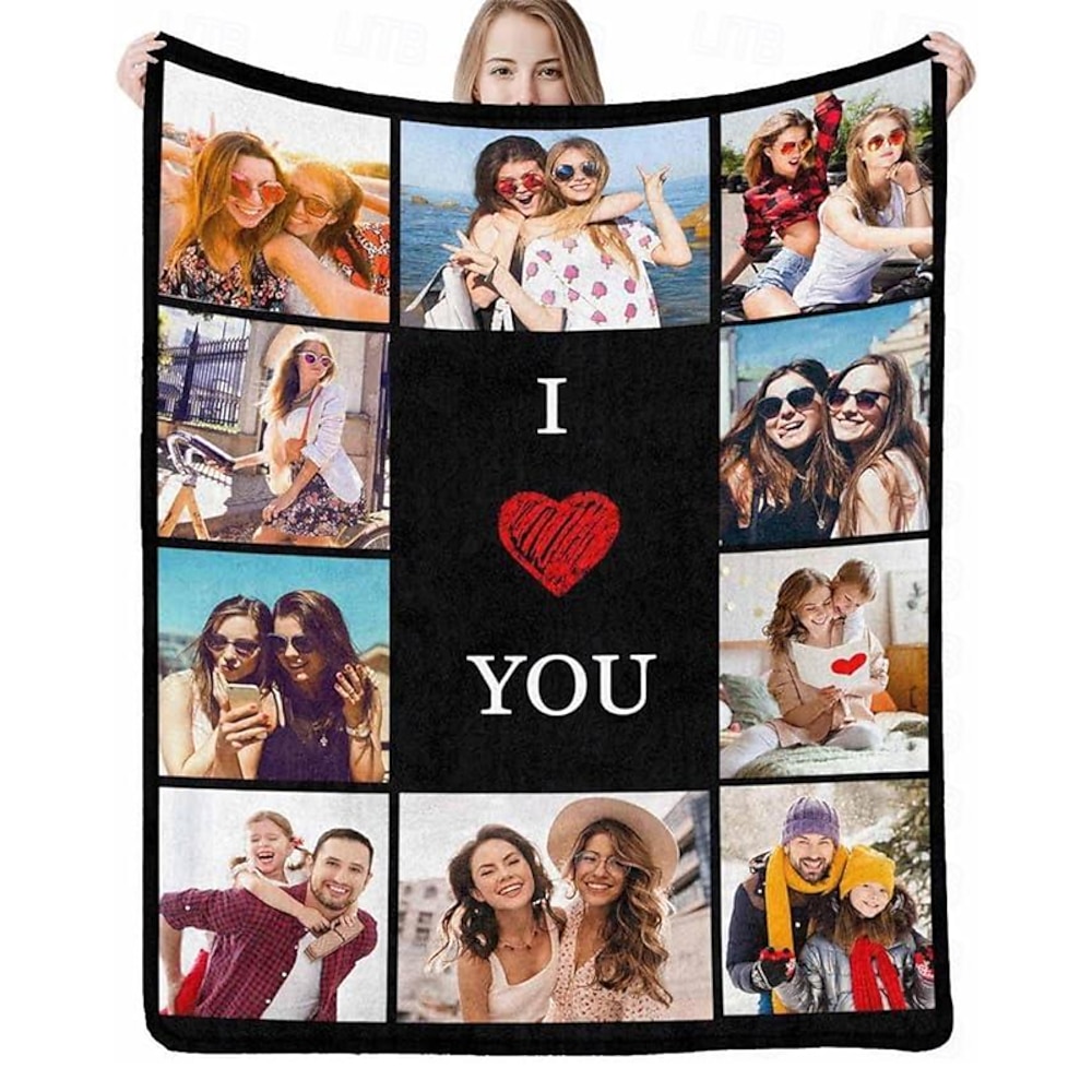 personalisierte Decke personalisierte Decke Decken personalisierte Geschenke für Ihre Lieben Frauen/Männer Geschenk personalisiertes Valentinstagsgeschenk nach Maß Lightinthebox