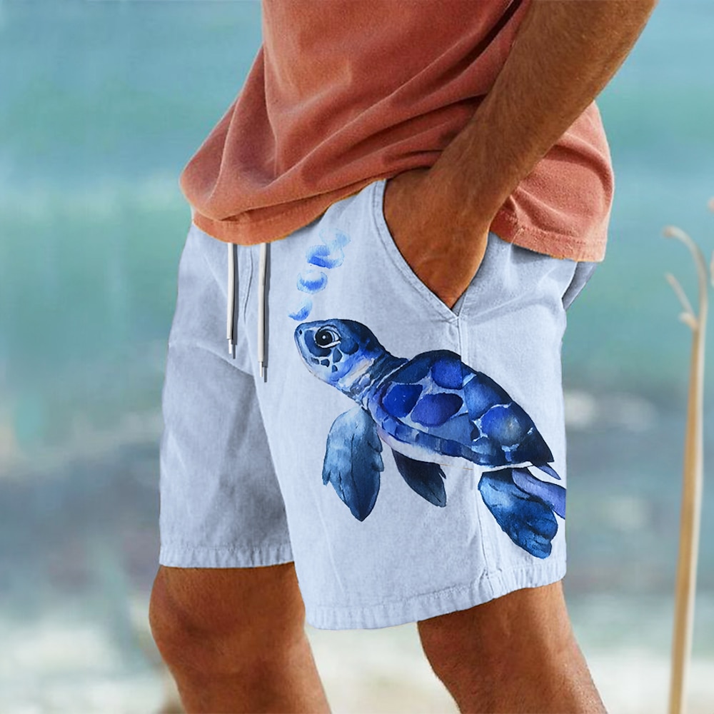 Herren Tier Schildkröte Meereslebewesen Badeshorts Boardshorts Badeshorts Badehose Schwimmshorts Mittlere Taillenlinie Urlaub Hawaiianisch Resort-Stil Urlaub Festtage Strand Kordelzug mit Mesh-Futter Lightinthebox
