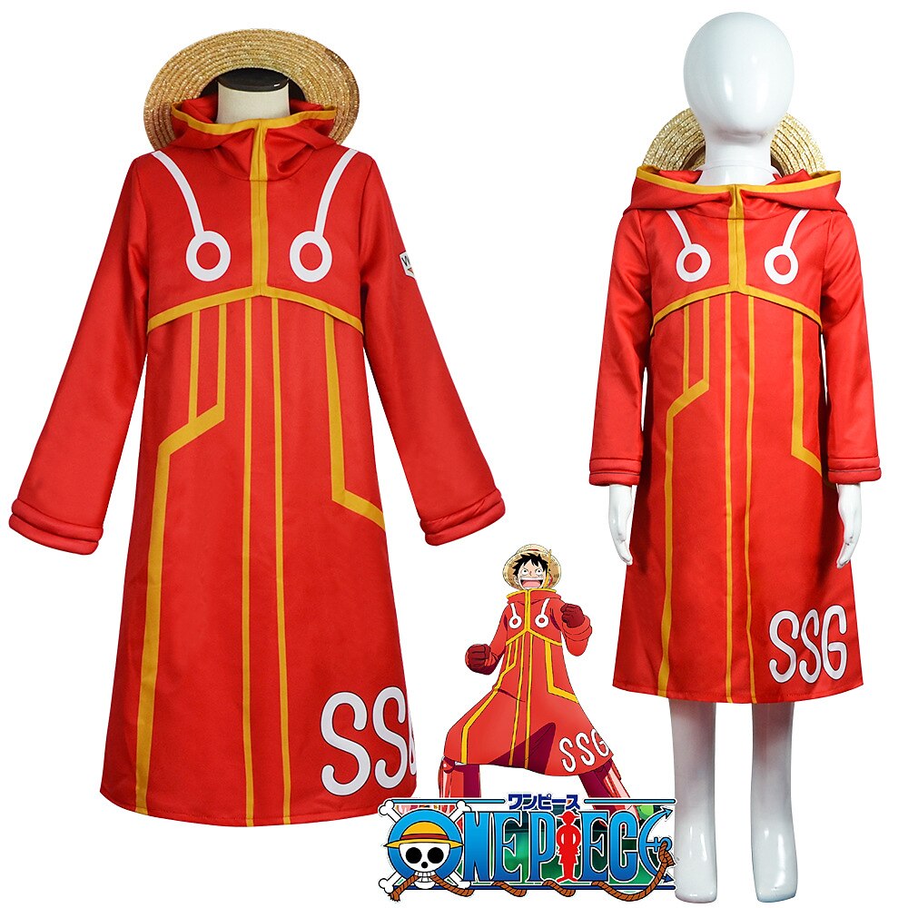 Inspiriert von One Piece Affe D. Ruffy Anime Cosplay Kostüme Japanisch Halloween Cosplay-Anzüge Langarm Mantel Handschuhe Hut Für Herren Jungen Lightinthebox