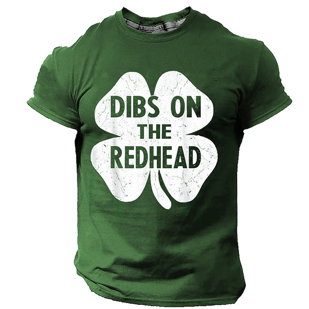 St. Patrick Herren Graphic Kleeblatt Glückliche Iren T Shirt T-Shirt T-Shirt Kurzarm T-Shirt 3D-Druck Rundhalsausschnitt Hemd Täglich Designer Brautkleider schlicht Sports Outdoor Festtage Ausgehen Lightinthebox