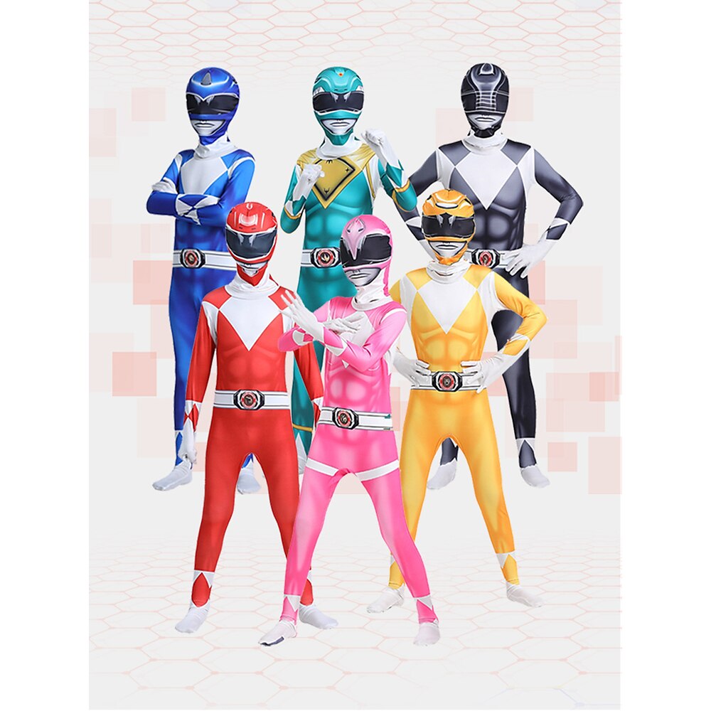 Mächtige Morphin Power Rangers Tommy Oliver Cosplay Kostüm Jumpsuit Herren Damen Jungen Film Cosplay Cosplay Halloween Halloween Karneval Maskerade Lightinthebox