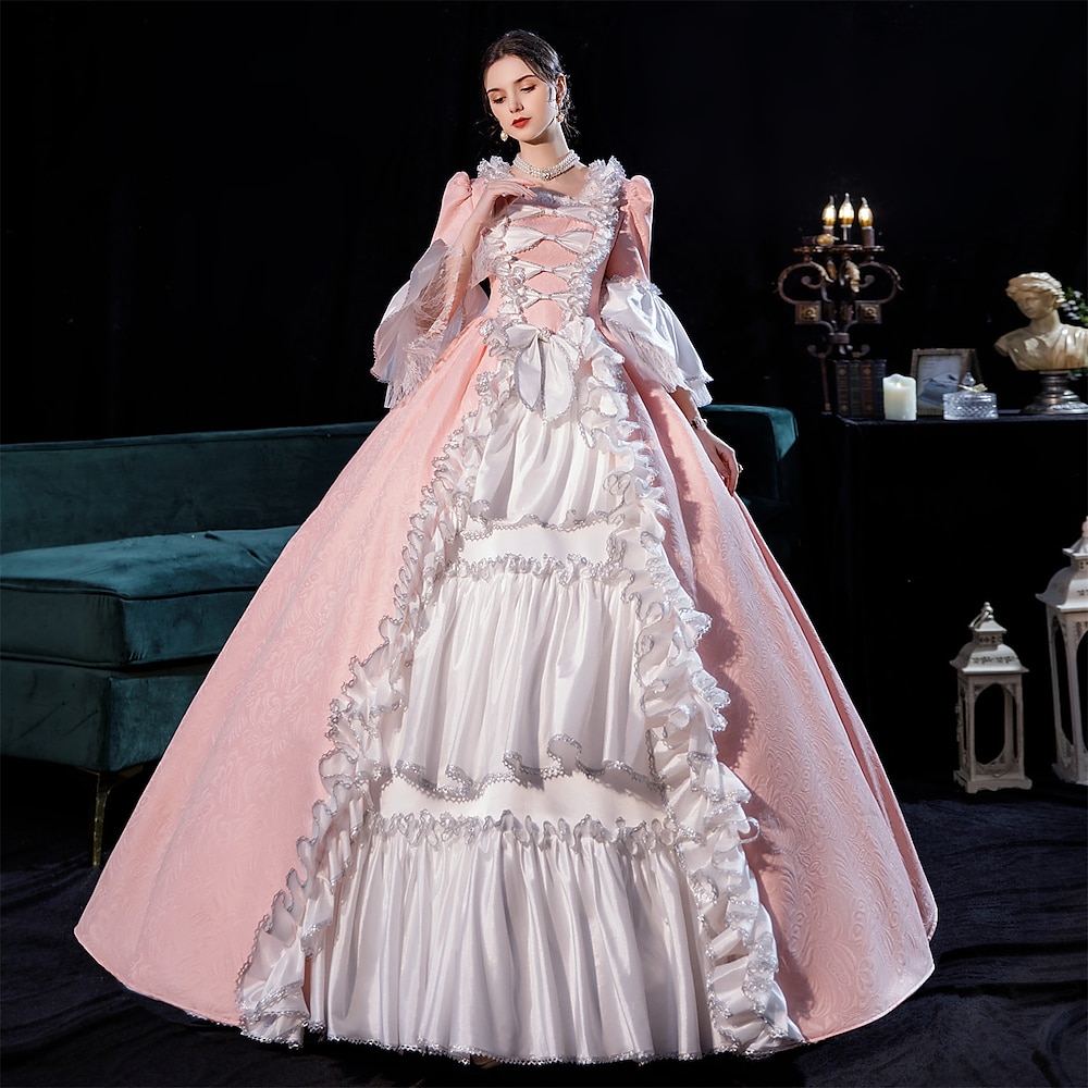 Gothic Viktorianisch Vintage inspiriert Kleid Partykostüm Ballkleid Prinzessin Shakespeare Brautkleidung Damen Feste Farbe Ballkleid Halloween Karneval Valentinstag Hochzeit Party Abendgesellschaft Lightinthebox