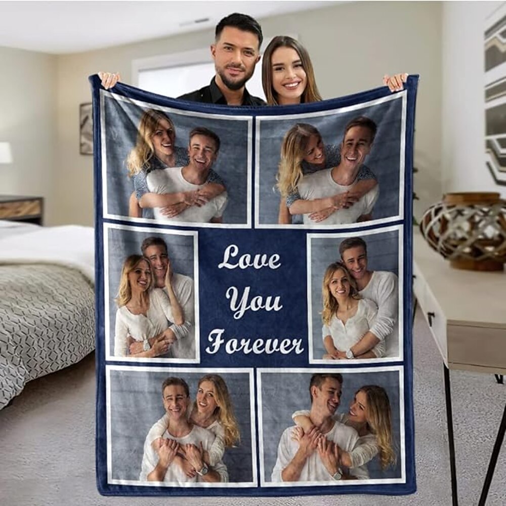 individuelle Decke, personalisierte Geschenke, 6 Fotos, personalisierte Geschenke für Paare, individuelle Bilddecke, Ich-liebe-dich-Geschenke, Geburtstagsgeschenk für Ehefrau, Ehemann, Freundin, Lightinthebox