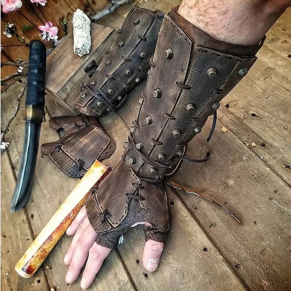 Mittelalterlich Renaissance 17. Jahrhundert Handschuhe Waffen und Rüstungen Armband Armschützer Ritter Ritter Vikinger Kreuzritter Keltischer Ritter Ranger Walhalla Herren Bogenschießen Halloween Lightinthebox