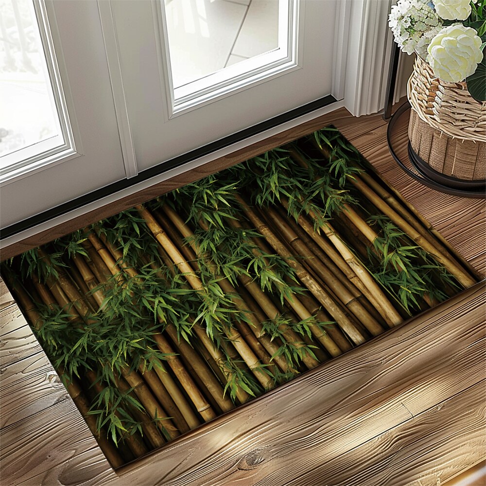 Bambuswald-Fußmatte, Fußmatten, waschbare Teppiche, Küchenmatte, rutschfester, ölbeständiger Teppich, Innen- und Außenmatte, Schlafzimmerdekoration, Badezimmermatte, Eingangsteppich, Vintage Lightinthebox