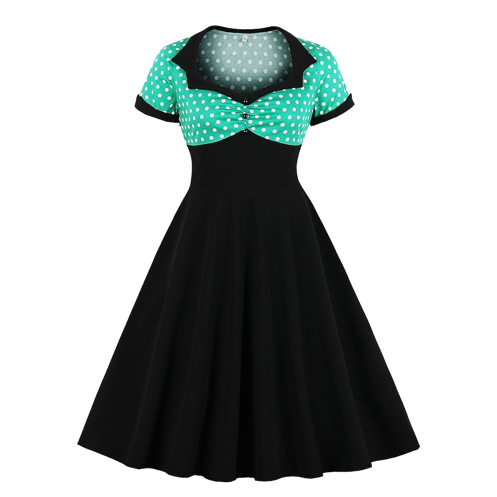 Tupfen 1950er Cocktailkleid Kleid Ausgestelltes Kleid Tupfen Damen Weihnachten Halloween Karneval Veranstaltung / Fest Cocktailparty Abschlussball Erwachsene Kleid Abschlussballkleider Lightinthebox
