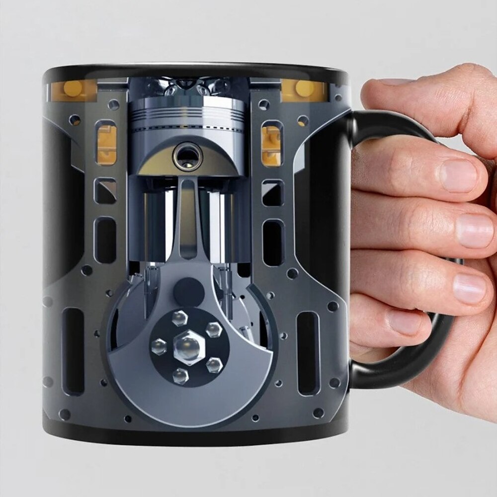 Neuheit-Mechaniker-Motor-Tassen, einzigartige Kaffeetassen, Vatertags-Tasse, Automobil-Kunst, Mechaniker, lustige Kaffeetasse, coole Papa-Geschenke von Tochter, Sohn, Ehefrau zu Weihnachten, Lightinthebox