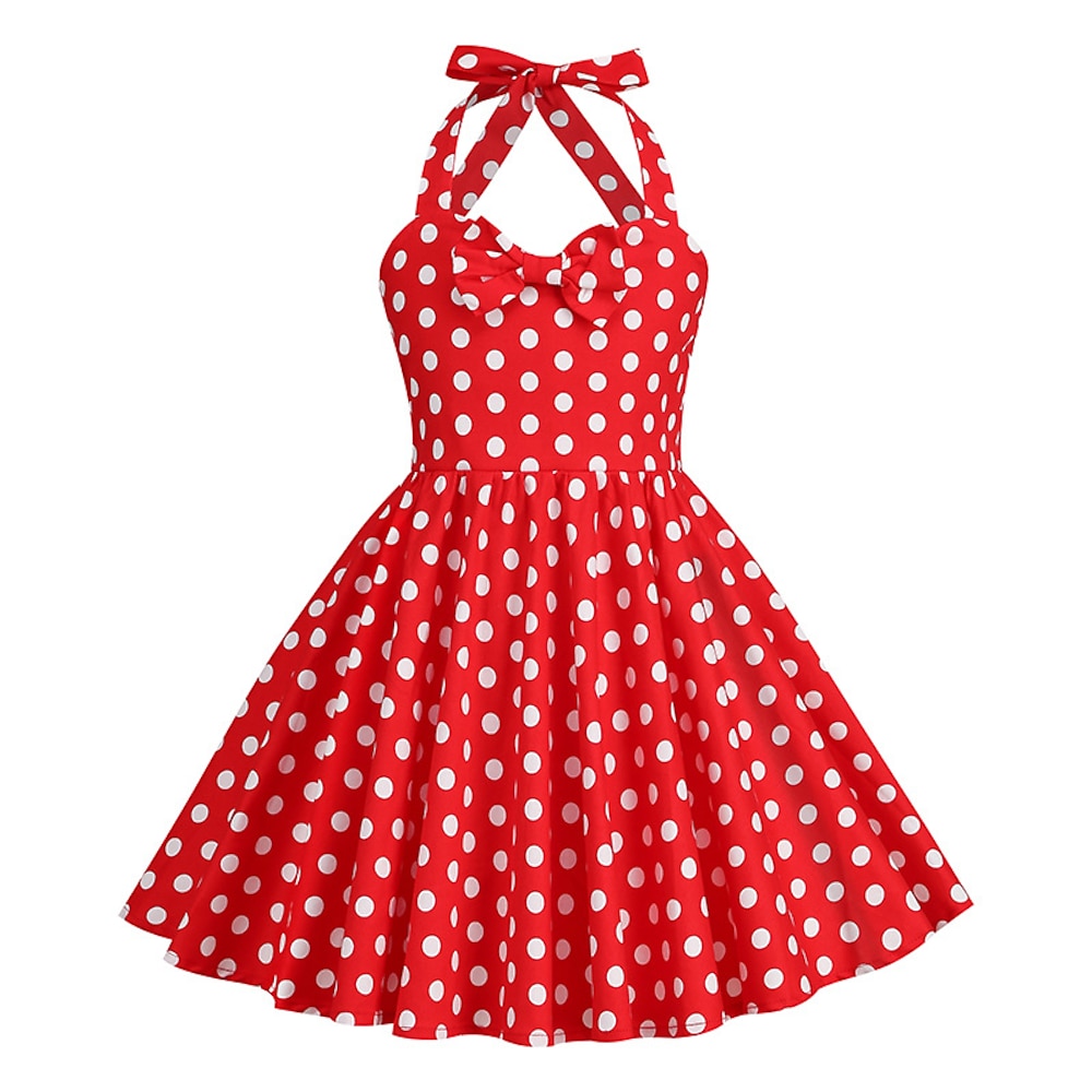 Retro Vintage 1950s Rockabilly Kleid Swing-Kleid Mädchen Punkt Karneval Maskerade Freizeitskleidung Kinder Kleid Lightinthebox