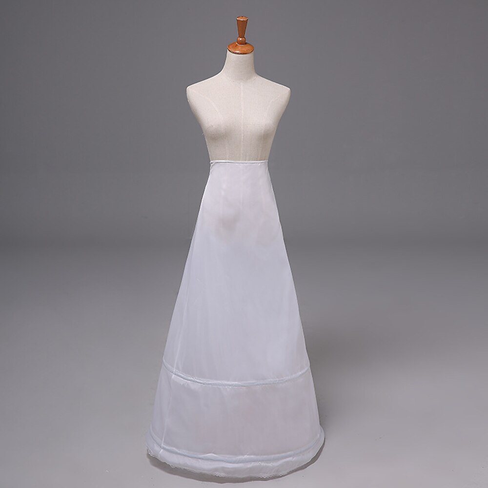 Rokoko Viktorianisch Bodenlang Reifrock Krinoline Tutu Tüllrock Braut 2 Reifen Einfarbig A-Linie Damen Halloween Maskerade Hochzeit Party Karneval von Venedig Erwachsene Rock Lightinthebox