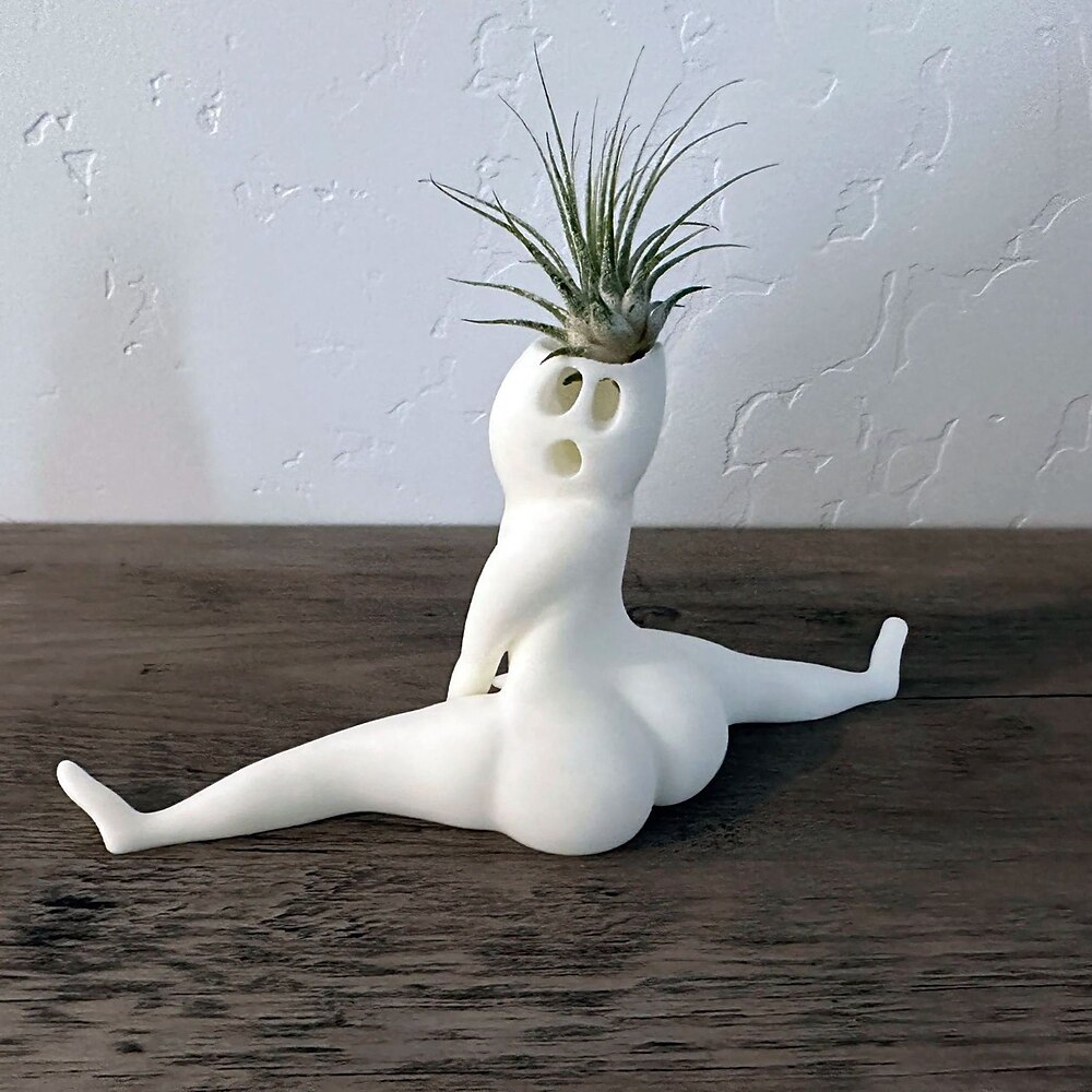 Funnybig Booty Ghost Pflanzgefäß, gespenstische Blumentopf-Ornament - Heimdekoration, Streich-Topfpflanze aus Kunstharz - perfekt für die Präsentation auf Regalen, TV-Schränken, Schlafzimmern und Innenhöfen Lightinthebox