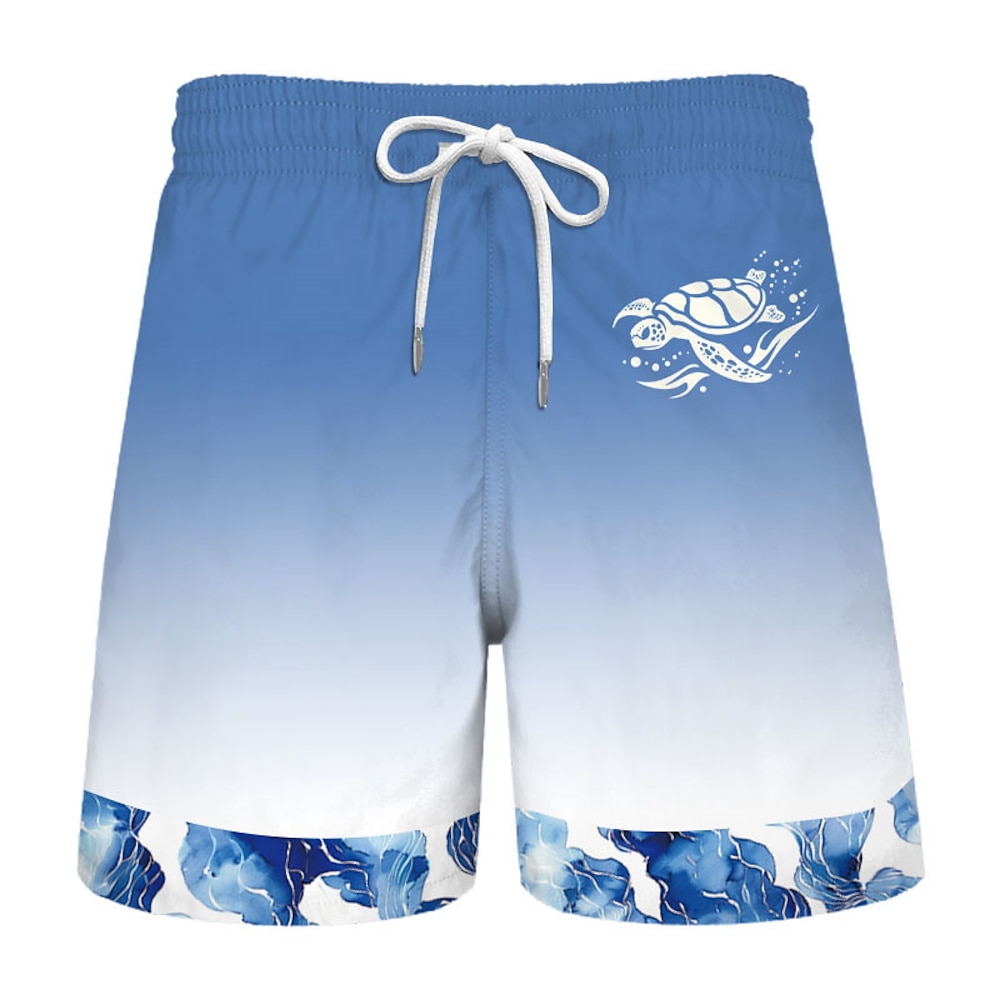 Herren Schildkröte Badeshorts Boardshorts Badeshorts Badehose Schwimmshorts Mittlere Taillenlinie Urlaub Hawaiianisch Resort-Stil Urlaub Festtage Strand Kordelzug mit Mesh-Futter Elastische Taille Lightinthebox