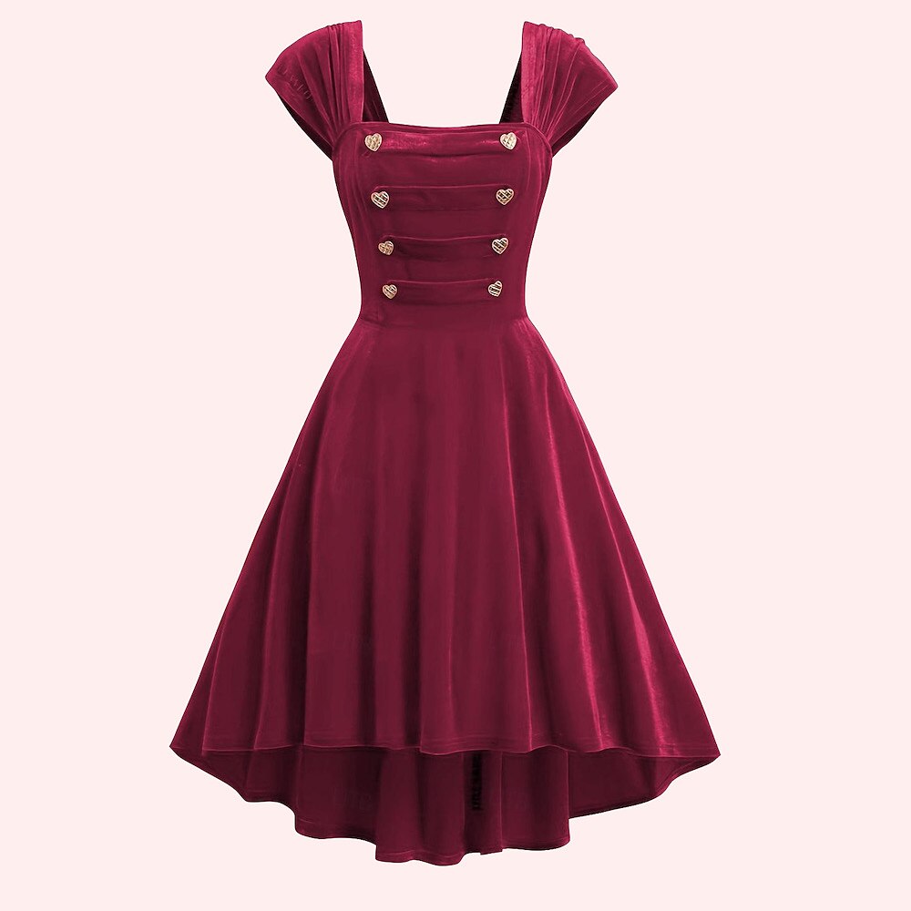 Retro Vintage 1950s A-Linie Kleid Swing-Kleid Flare-Kleid Mittag Damen Feste Farbe Maskerade Maskerade Verabredung Kleid Lightinthebox