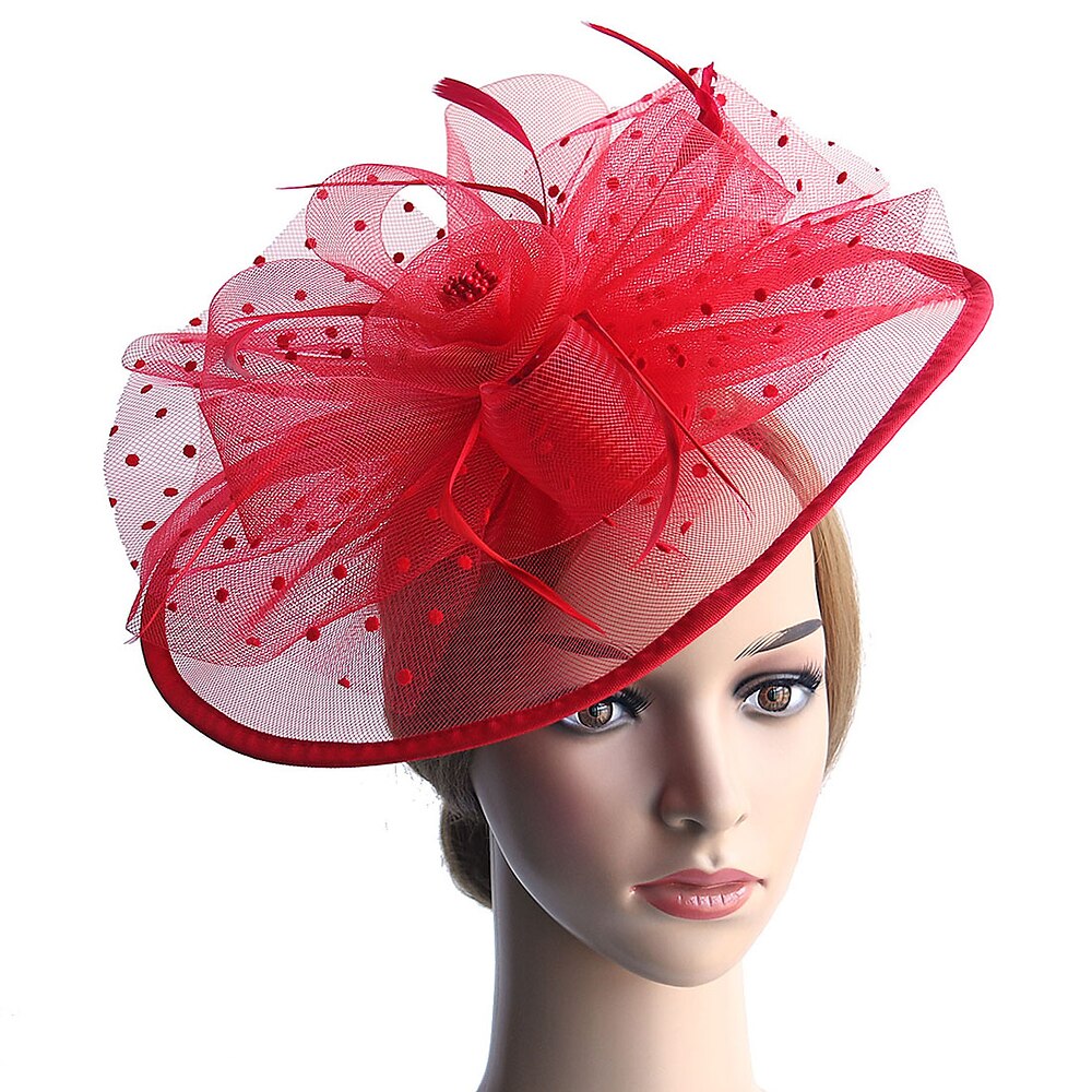 Fascinatoren Hüte Kopfbedeckungen Organza Fedora-Hut Schlapphut Zylinder Pferderennen Cocktail Elegant Vintage Mit Feder Schleifen Kopfschmuck Kopfbedeckung Lightinthebox