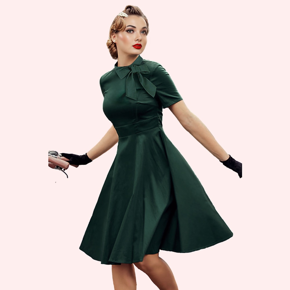 Retro Vintage 1950s Kleid Swing-Kleid Flare-Kleid Damen Maskerade Abschlussball Tee-Party Casual Kleid Lightinthebox