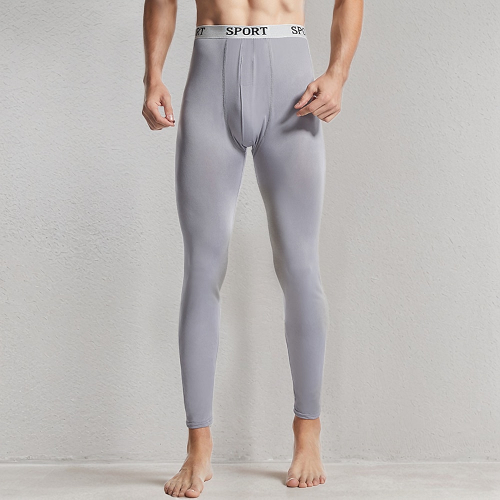 Herren Lange Unterhosen Thermounterwäsche Thermohose Glatt Stilvoll Brautkleider schlicht Komfort Heim Täglich Polyester Komfort Hose Sommer Frühling Schwarz Weiß Lightinthebox