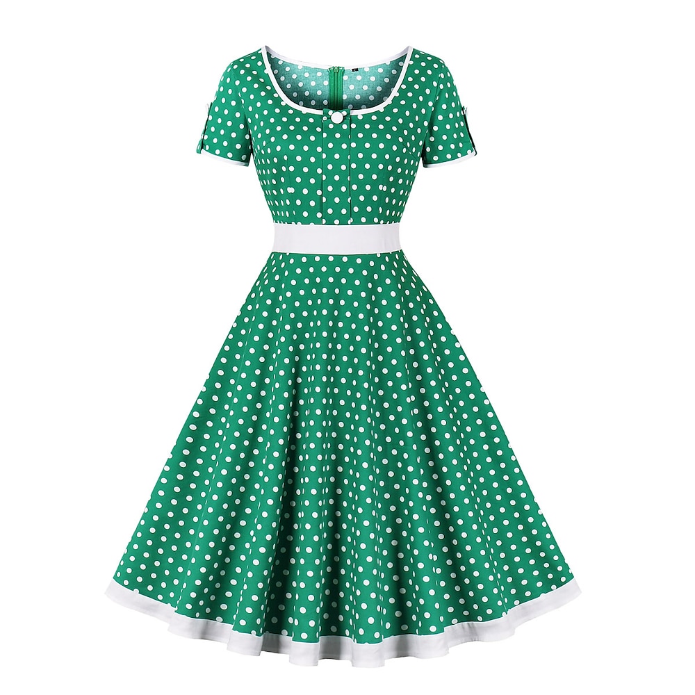 Polka-Dot 1950s Cocktailkleid Kleid Flare-Kleid Damen Gepunktet Weihnachten Halloween Karneval Veranstaltung / Fest Cocktailparty Abiball Erwachsene Kleid Homecoming-Kleider Lightinthebox