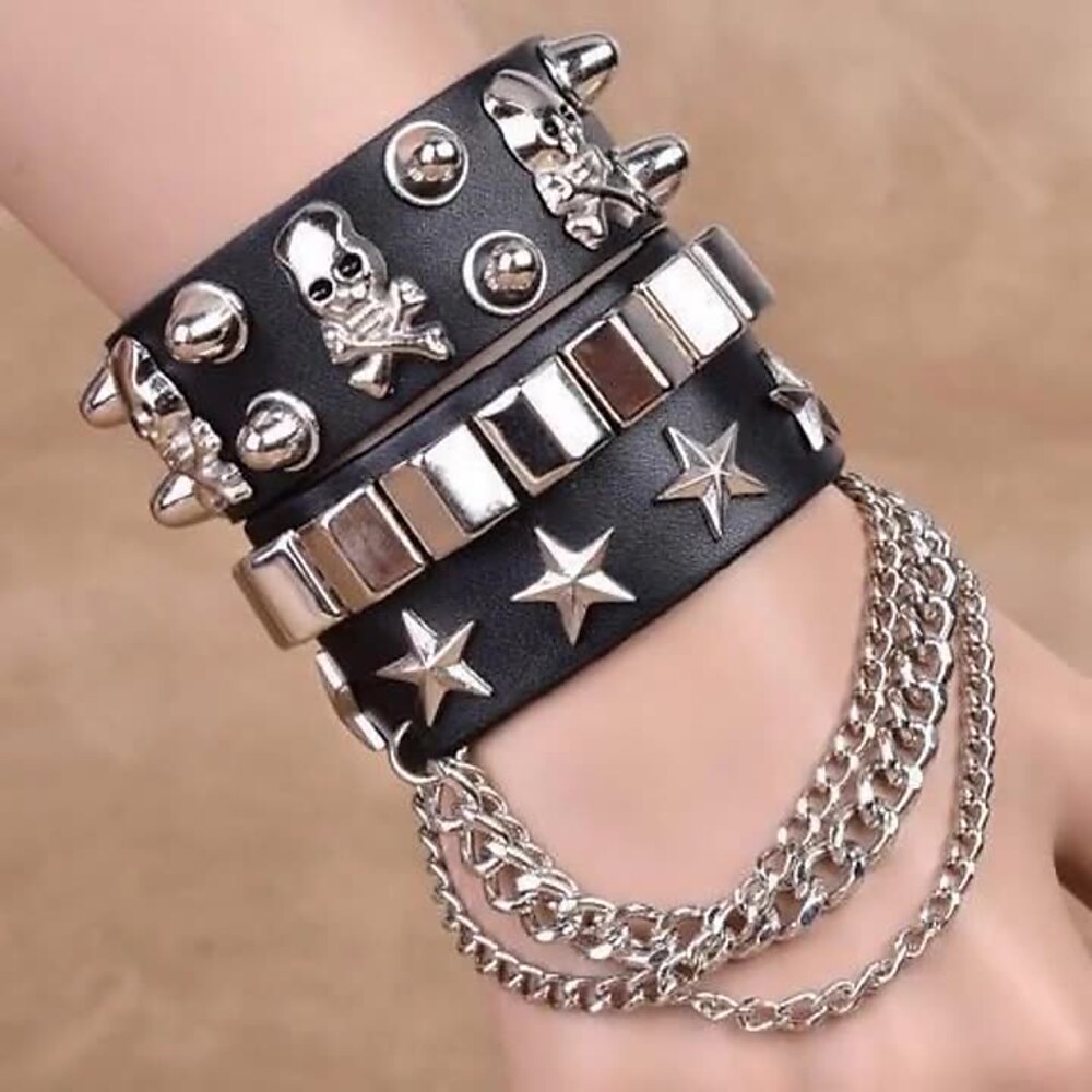 Ring-Armbänder PU-Lederarmband Fingerring Retro Vintage Punk Gothic PU-Leder Aleación Für Cosplay Damen Modeschmuck Modeschmuck Lightinthebox