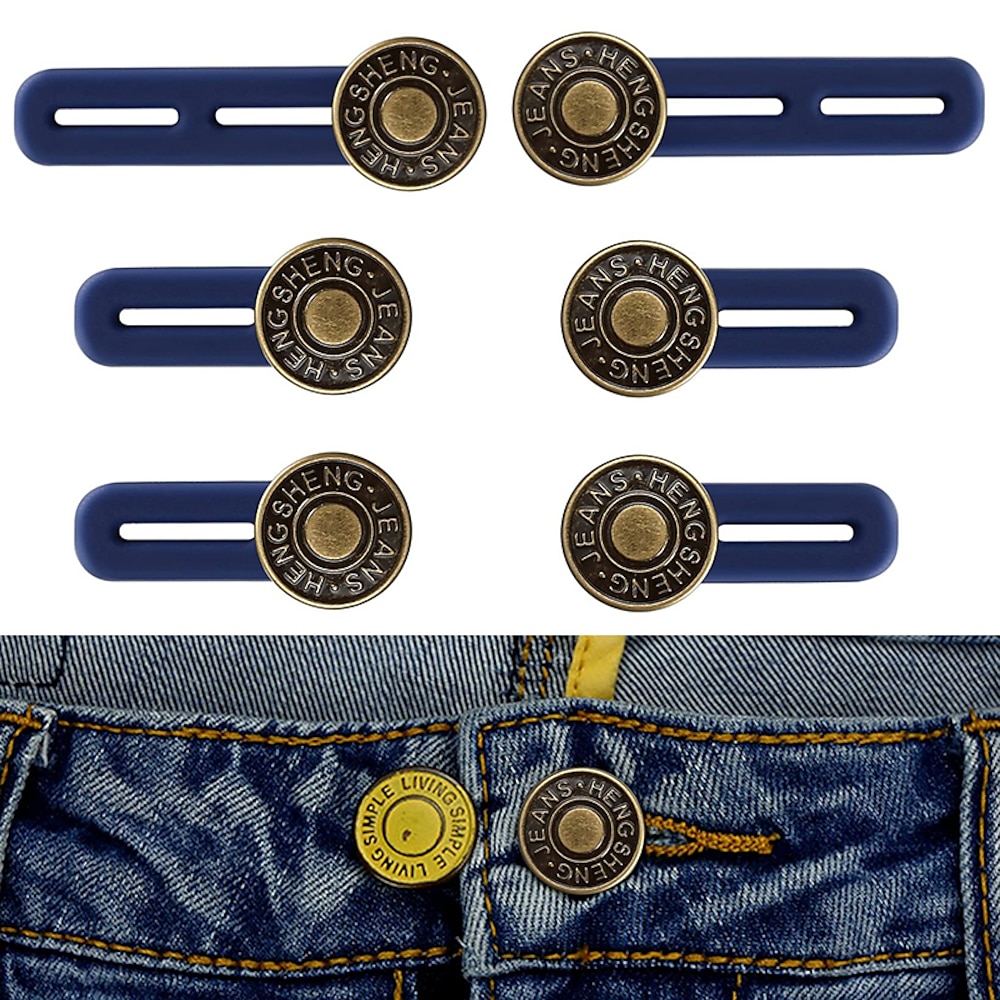 6 Stück Hosenverlängerungsknöpfe, Bundverlängerungsknöpfe für Männer und Frauen, Jeans-Taillenverlängerung, Metallknöpfe, kein Nähknopf für Jeans-Hosenkragen, perfekt für jede Jeanshose Lightinthebox