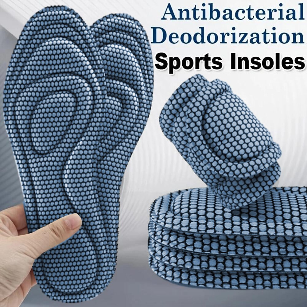 1 Paar orthopädische Einlegesohle aus 5D-Memory-Schaum, Herrenschuhe, Damen, Nano, antibakteriell, Deodorant-Einlegesohle, Schweißabsorption, Laufpolster, Massage, Sport-Einlegesohle, Fuß, Lightinthebox