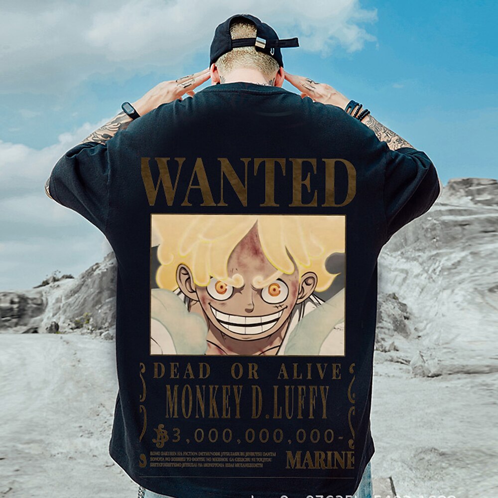 One Piece Affe D. Ruffy Cosplay Kostüm T-Shirt-Ärmel Zeichentrick Bedruckt Muster Harajuku Grafik Kawaii Für Herren Damen Erwachsene Maskerade Zurück zur Schule 3D-Druck Strasse Casual Lightinthebox