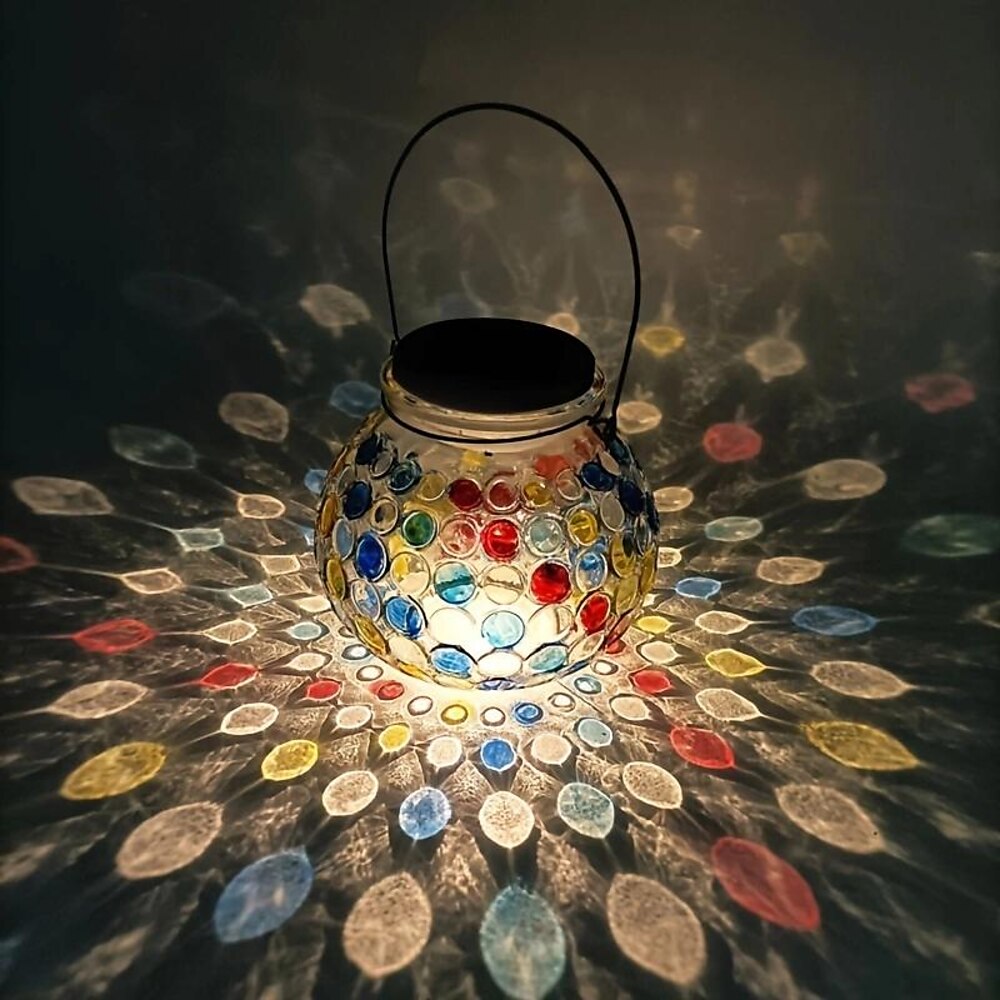1 Stück Mosaik-Solarlaterne, Solar-Schreibtischlampe für den Außenbereich, bunte Mosaik-Glaslampe, wasserdichtes Solar-Nachtlicht für den Außenbereich, Dekoration für Garten, Terrasse, Durchgang und Innenhof. Lightinthebox