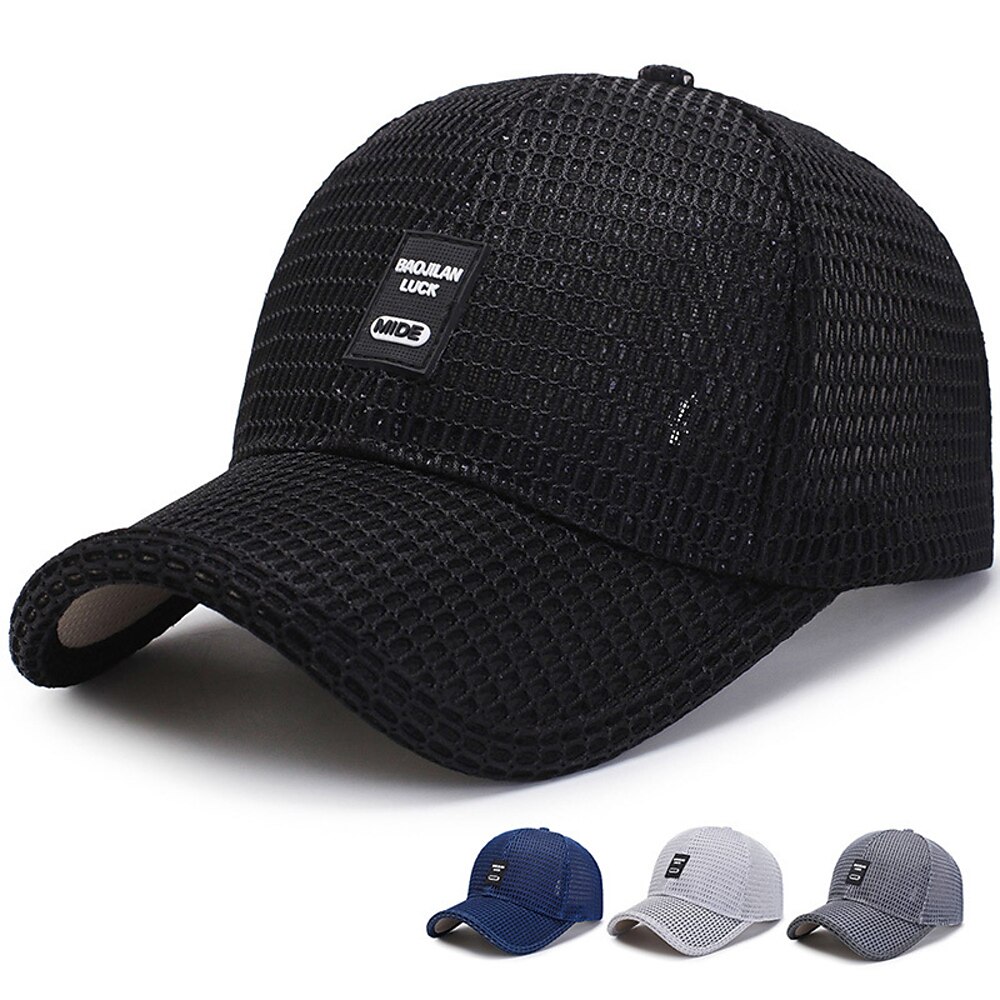 Herren Cap Basecap Sonnenhut Kappe Schwarz Blau Polyester Gitter Modisch Brautkleider schlicht Strasse Täglich Glatt Einstellbar Sonnenschutz Atmungsaktiv Lightinthebox