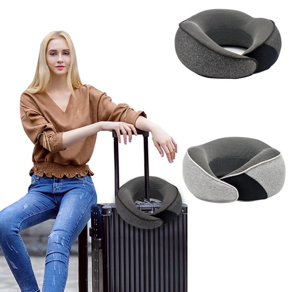 Reise-Nackenkissen mit Memory-Schaumstoff, Flugzeugkissen, Nackenkissen in U-Form, Reise-Gesundheitskissen mit Memory-Schaumstoff für Familie und Reisen Lightinthebox
