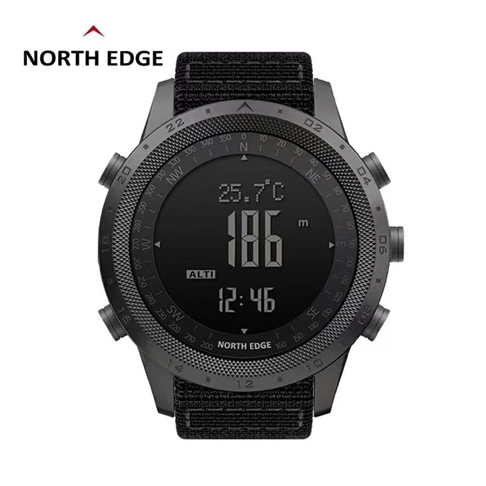 NORTH EDGE Herren Digitaluhr Draussen Sport Taktisch Lässige Uhr Kompass Höhenmesser leuchtend Stopuhr Silikon Nylonband Beobachten Lightinthebox