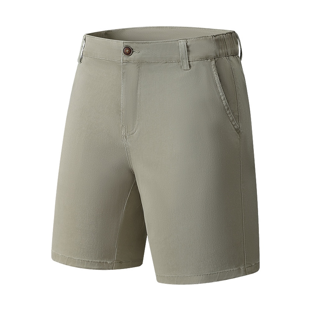 Herren Shorts Kurze Hosen Chino Bermuda Shorts Bermudas Arbeitsshorts Knopf Elastische Taille Gerade geschnitten Glatt Komfort Weich Knielänge Outdoor Casual Täglich Modisch Strassenmode Schwarz Rote Lightinthebox