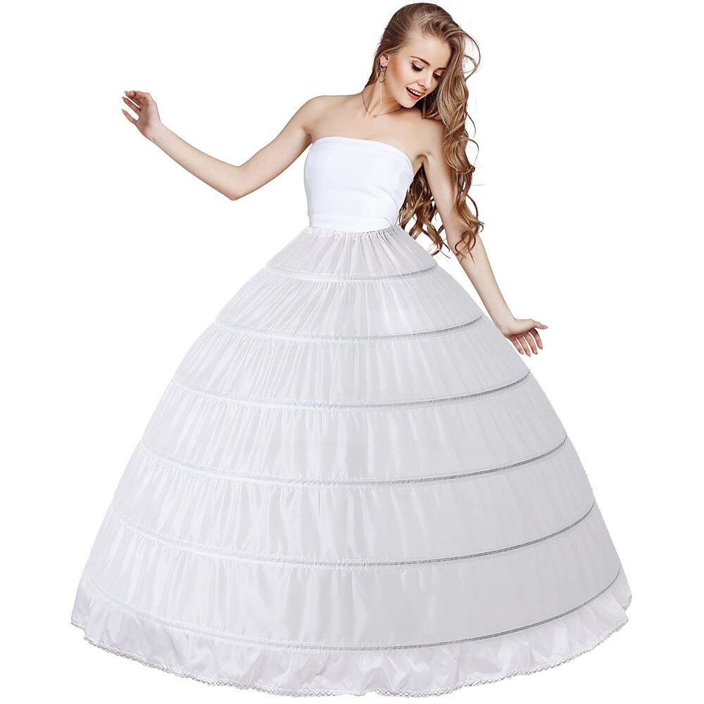 Rokoko Barock Viktorianisch Minimantel Unter Rock Krinoline Slips Boden-Länge Prinzessin Brautkleidung Damen 6 Reifen Ballkleid Maskerade Leistung Hochzeit Party Minimantel Lightinthebox