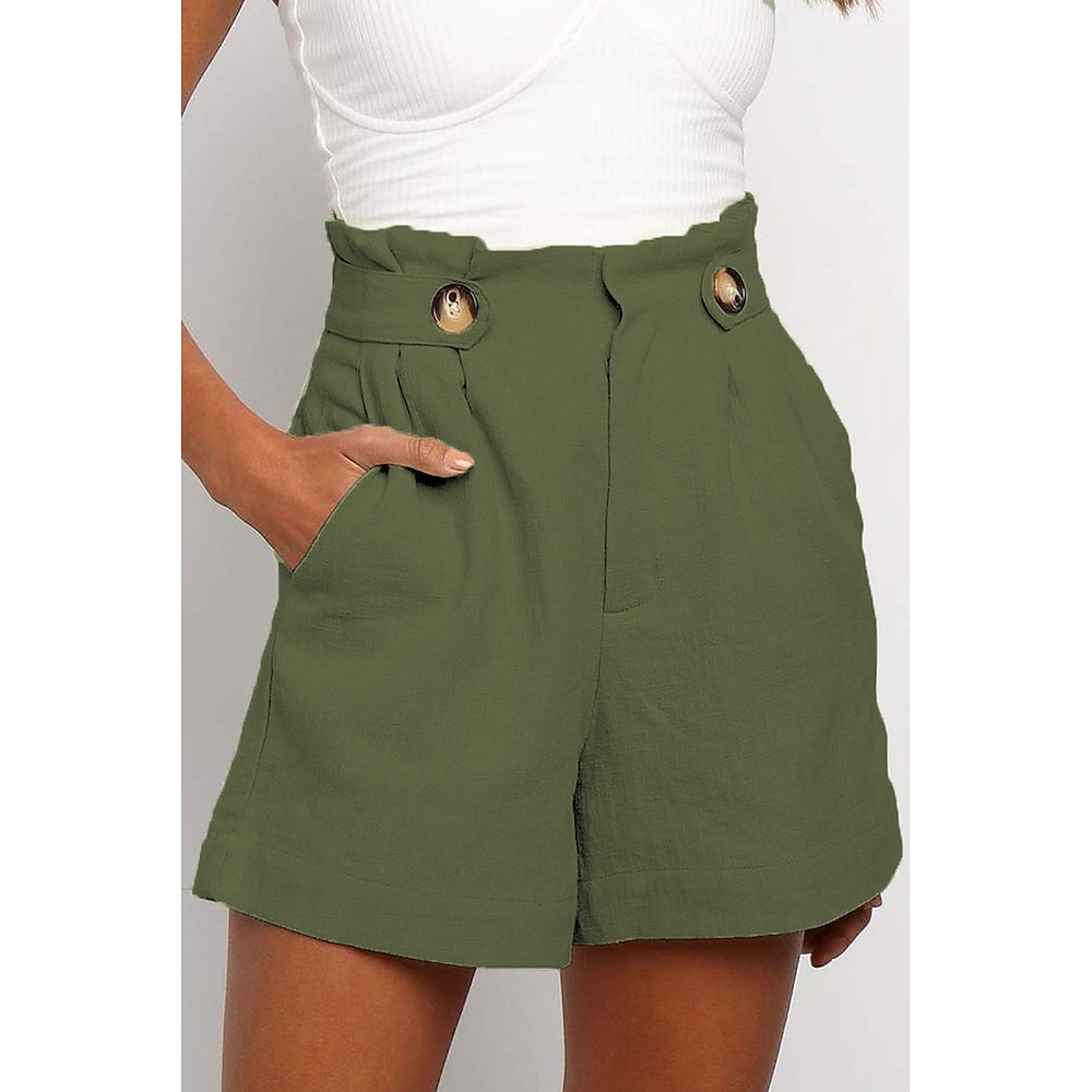 Damen Shorts Kurze Hosen Casual Kurz Glatt Seitentaschen Atmungsaktivität Komfortabel Mikro-elastisch Ausgehen Wochenende Schwarz Grün Beige Grau Sommer Regular Fit Lightinthebox