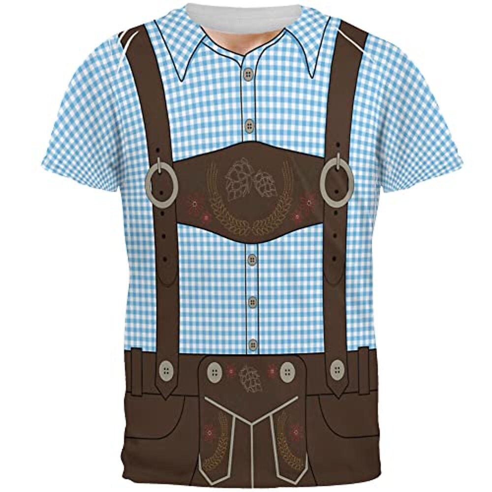 Oktoberfestbier T-Shirt-Ärmel Lederhosen Grafik Für Paar Herren Damen Erwachsene Oktoberfestbier 3D-Druck Urlaub Party Lightinthebox