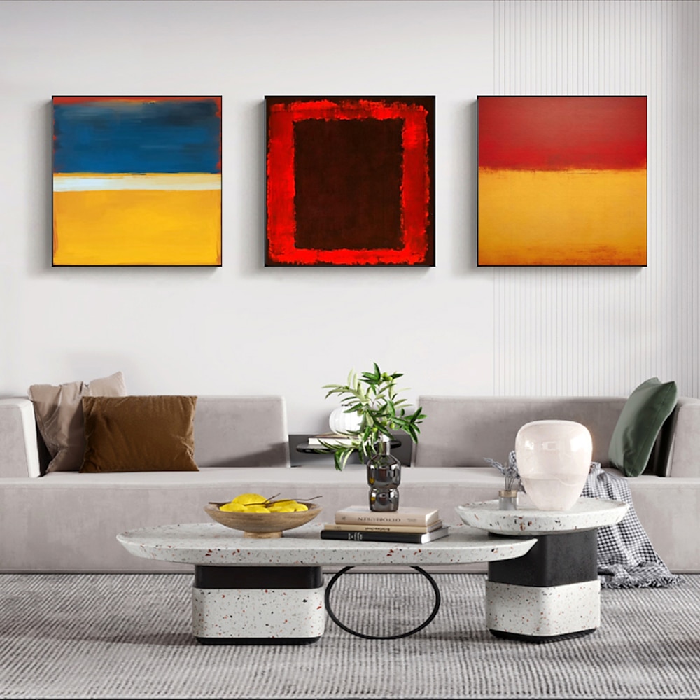 Berühmter Mark Rothko, farbenfrohes abstraktes Kunstwerk, handgemaltes Leinwandgemälde, moderne Wandkunst für Galerie, Wohnzimmer, Heimdekoration, gespannter Rahmen, fertig zum Aufhängen oder Lightinthebox