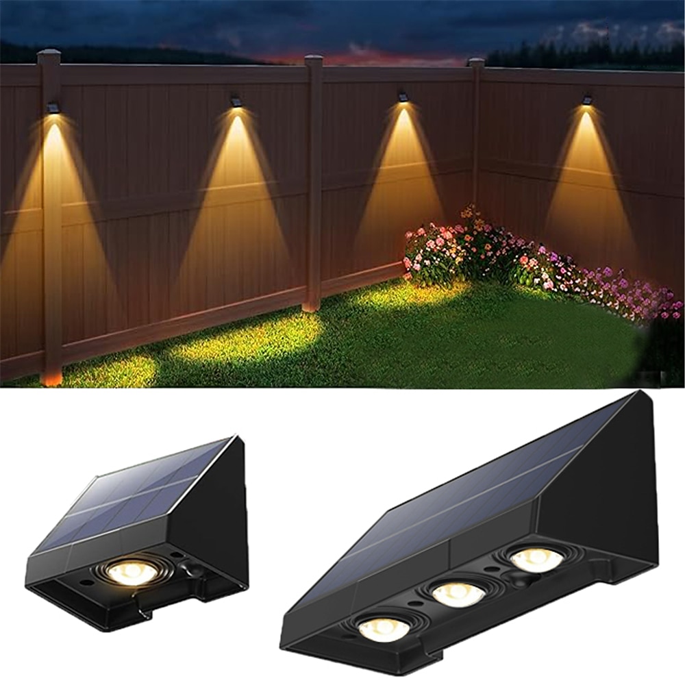 Modernes, minimalistisches Solar-Wandfluterlicht, Treppenlicht, wasserdicht, Innenhof-Decklicht, Garten-Außenwand, Außendekor, Solar-Zaunlampe, Gartenhofbeleuchtung, 1 Stück Lightinthebox