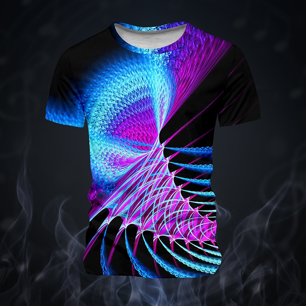 Herren Graphic Visuelle Täuschung T Shirt Kurzarm T-Shirt 3D-Druck Rundhalsausschnitt Hemd Modisch Übertrieben Designer Strasse Sports Outdoor Schwarz Sommer Frühling Bekleidung S M L XL XXL XXXL Lightinthebox