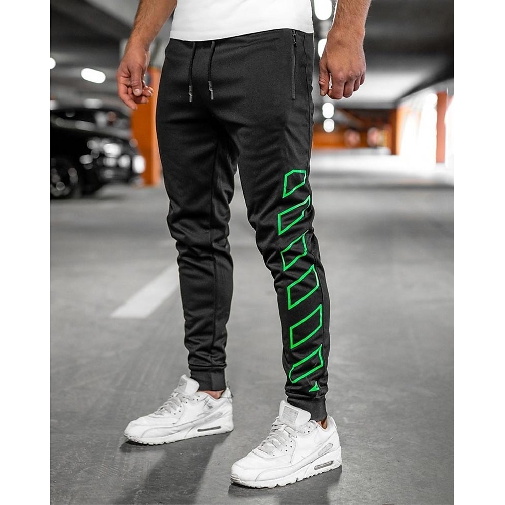 Herren Jogginghose Trainingshose Jogginghose Jogger Hose Hosen Kordelzug Elastische Taille Elastischer Ärmelbund Glatt Komfort Sports Outdoor Täglich Modisch Brautkleider schlicht Schwarz Blau Lightinthebox