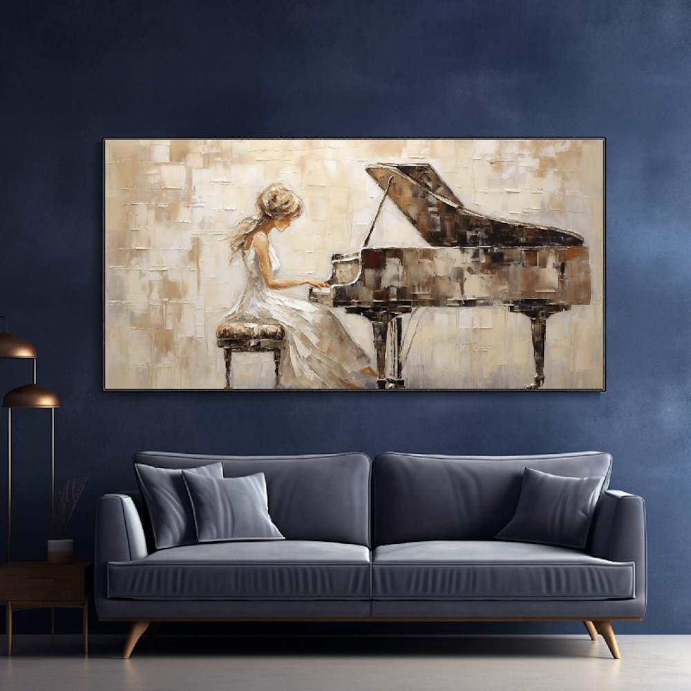 abstrakte Klavier Ölgemälde handgemachte Leinwand Wand Kunst Klavier Kunst Malerei Wand Kunst Bild für Musiker Pianist Ölgemälde Kunstwerk Grand Piano Kunstwerk Expressionist Kunstwerk Musik Kunst Lightinthebox