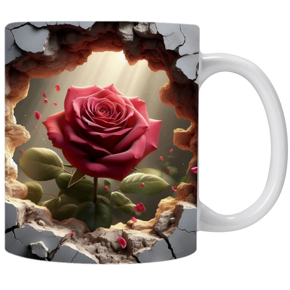 Blumentasse - wunderschöne Kaffeetasse mit Blumendesign, perfektes Geschenk für Naturliebhaber und Gartenfreunde Lightinthebox