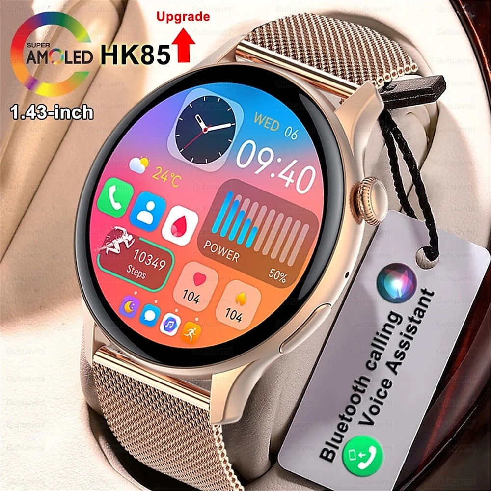 HK85 Smart Watch 1.43 AMOLED BT Call NFC Gesundheitsüberwachung Immer auf dem Display Tracking Fitness Sport Smartwatches Lightinthebox