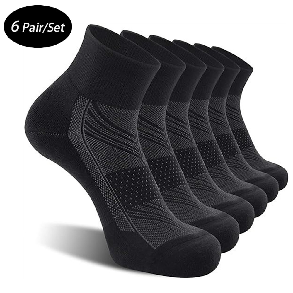 Herren 6 Stück Mehrfachpackungen Socken Laufsport Socken Freizeitsocken Schwarz Weiß Farbe Farbblock Sport Natur Täglich Urlaub Grundlegend Mittel Frühling Herbst Modisch Brautkleider schlicht Lightinthebox