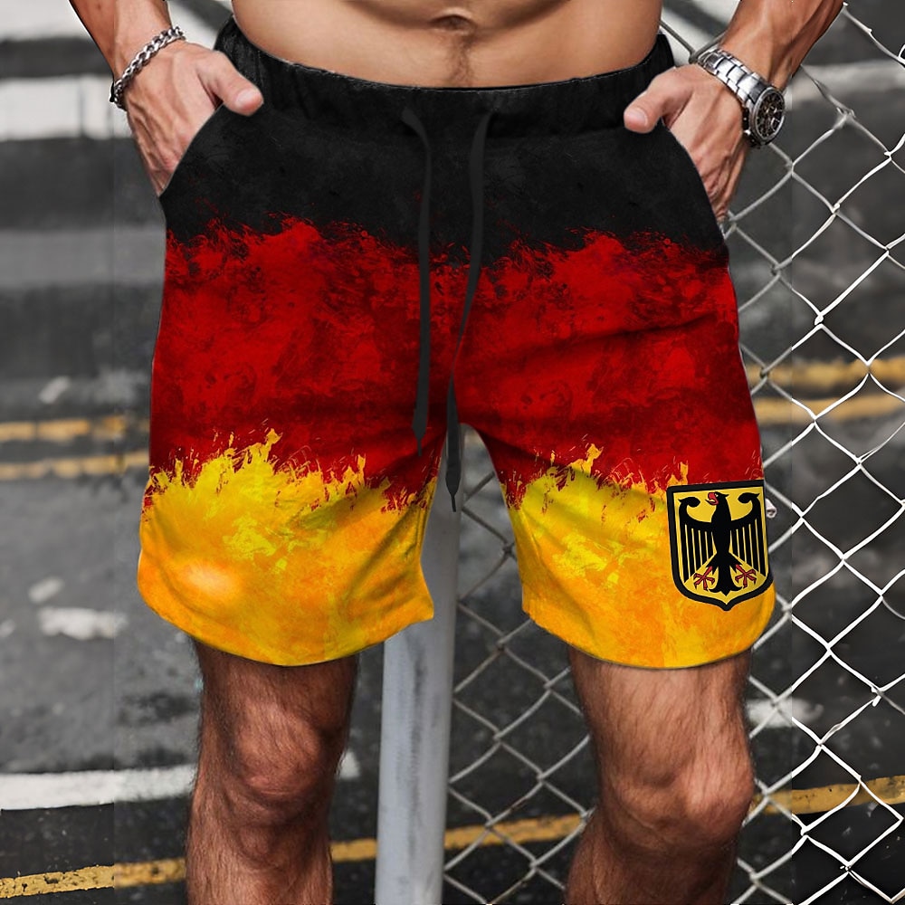 Herren Adler Europäisches Muster Nationalflagge Shorts Kurze Hosen Sommer-Shorts Lässige Shorts Mittlere Taillenlinie Modisch Strassenmode Designer Casual Täglich Festtage Tasche Kordelzug Elastische Lightinthebox