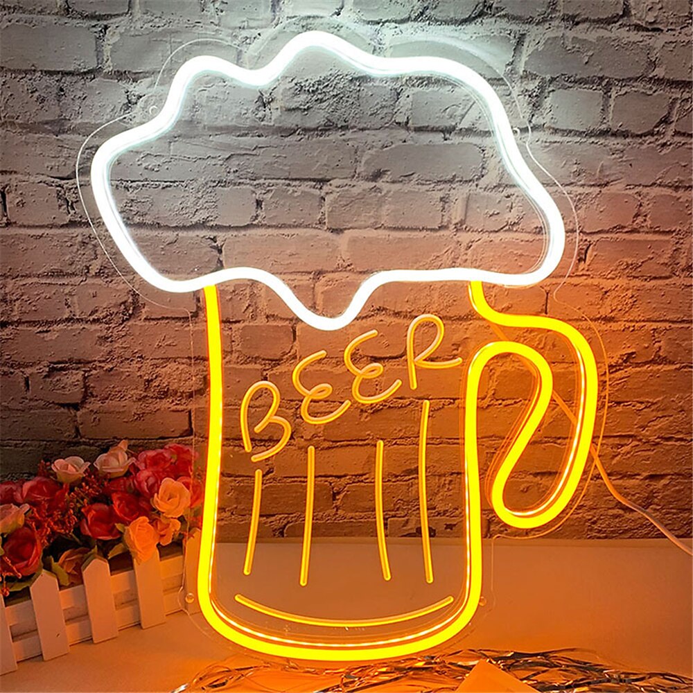 Oktoberfest Bier USB LED Neonlicht, LED Bierschild Bar Club Acryl Neonlicht Hotelbar Café Geburtstagsparty Jugendzimmer Wanddekoration Licht Logo 1Stk Lightinthebox