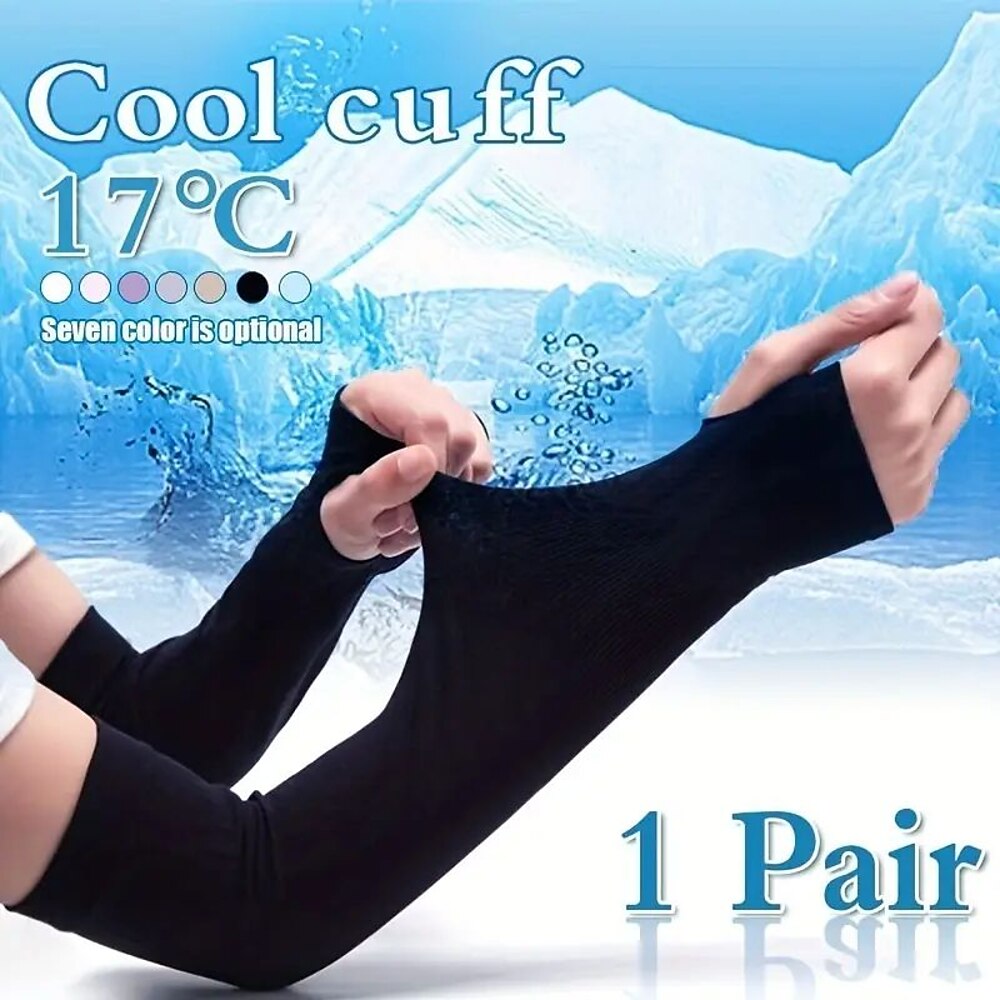Sommer Armstulpen Kühlhandschuhe Damen Herren Armstulpen Ärmel Armwärmer UV-Sonnenschutz Baumwolle Lange fingerlose Handschuhe Armstulpen Lightinthebox