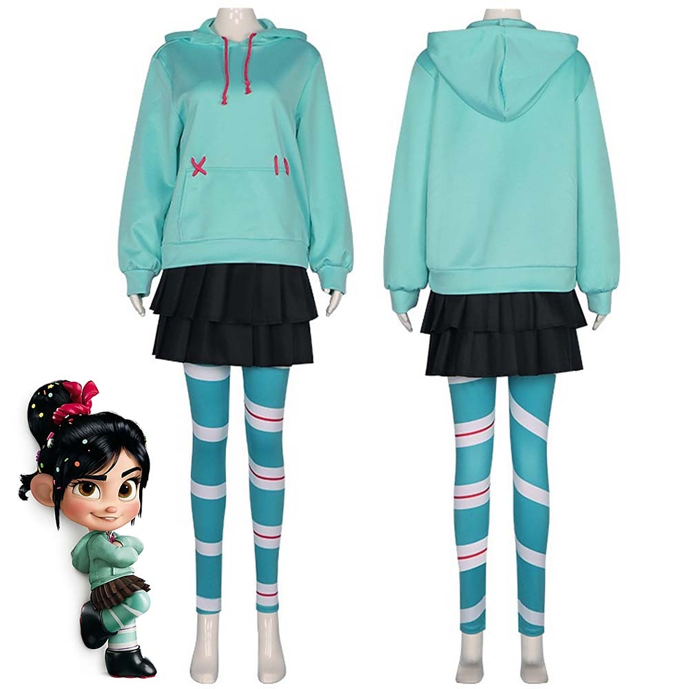 Chaos im Netz Vanellope von Schweetz Rock Cosplay Kostüm Damen Mädchen Film Cosplay Cosplay Maskerade Alltagskleidung Lightinthebox