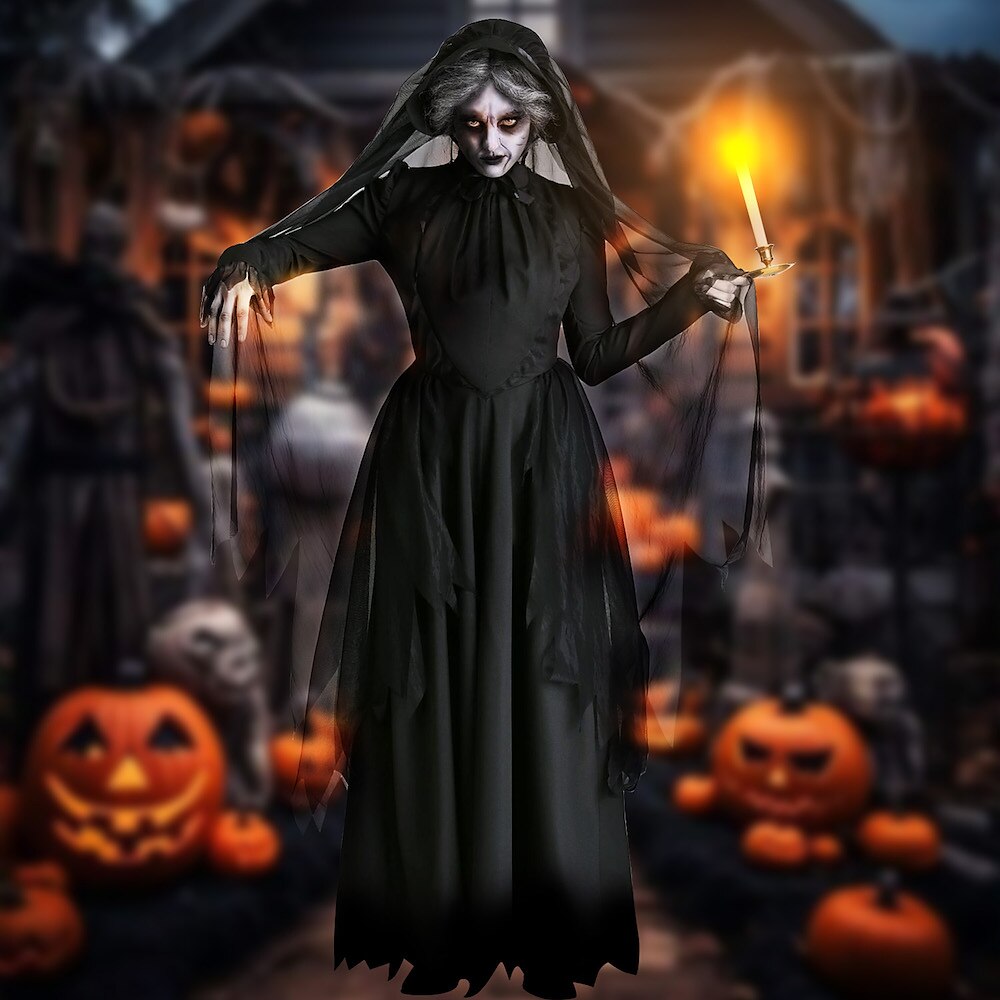 Die Frauen in Schwarz Zombie Ghost Braut Kleid Cosplay Kostüm Erwachsene Damen Halloween Party / Abend Halloween Karneval Maskerade Einfache Halloween-Kostüme Lightinthebox