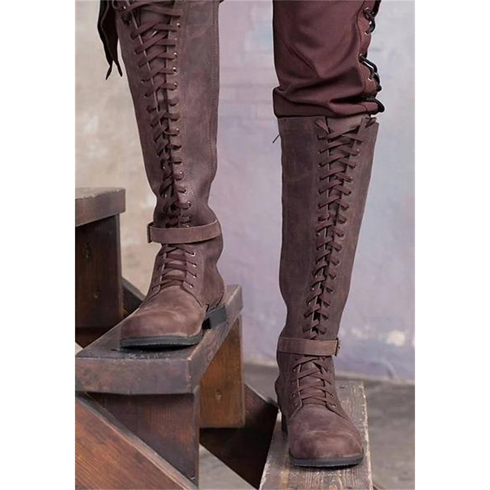 Retro Vintage Mittelalterlich Renaissance Schuhe Stiefel Ritter Ritter Kreuzritter Walhalla Damen Halloween Karneval Maskerade Veranstaltung / Fest Maskerade Erwachsene Schuhe Lightinthebox