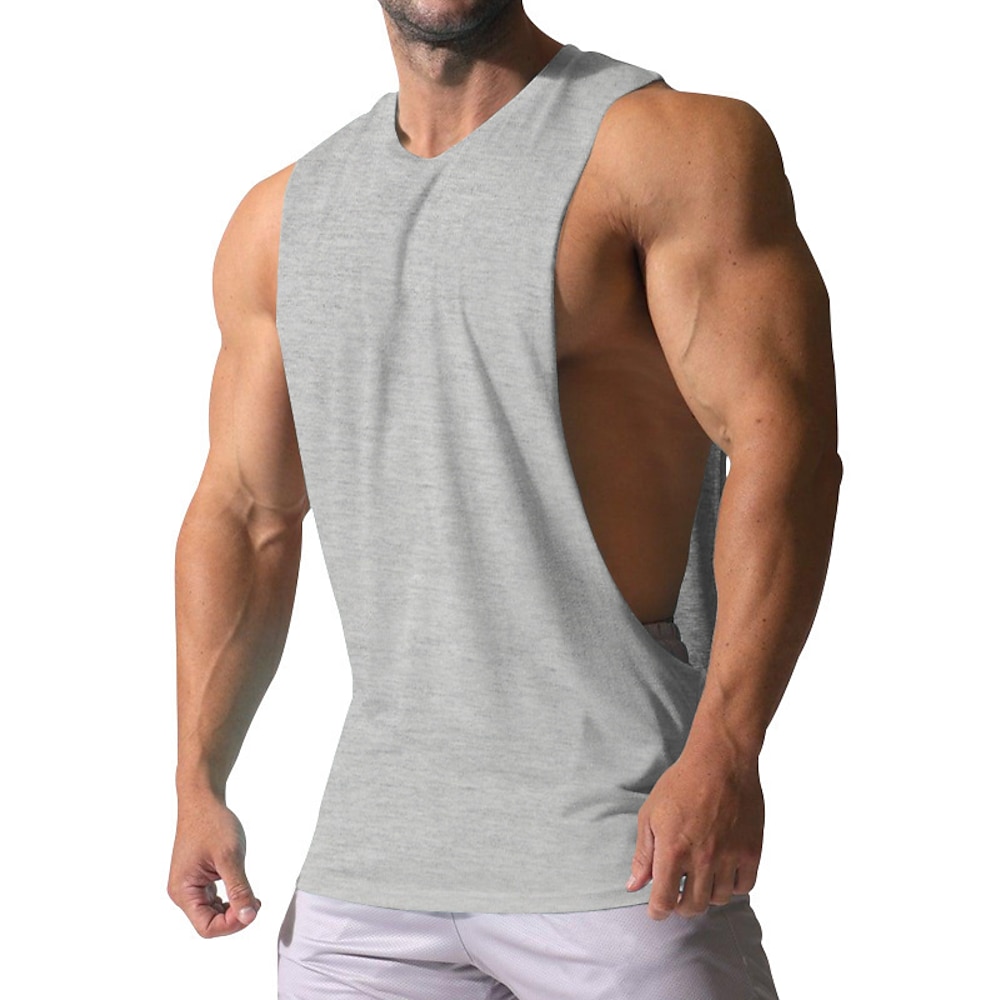 Herren Tank Top Shirt Ärmelloses Hemd Gym-Muskel-T-Shirt Glatt Rundhalsausschnitt Outdoor Ausgehen Ärmellos Bekleidung Modisch Designer Muskel Lightinthebox