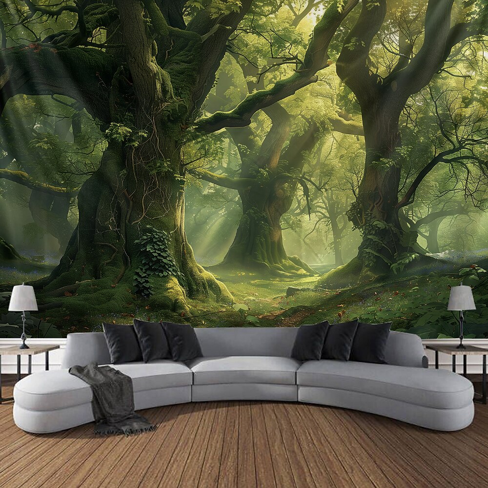 Landschaft Wald Natur hängen Wandteppich Kunst große Wandteppich Wandbild Dekor Fotografie Hintergrund Decke Vorhang Haus Schlafzimmer Wohnzimmer Dekoration Wandtuch XXL Natur Lightinthebox