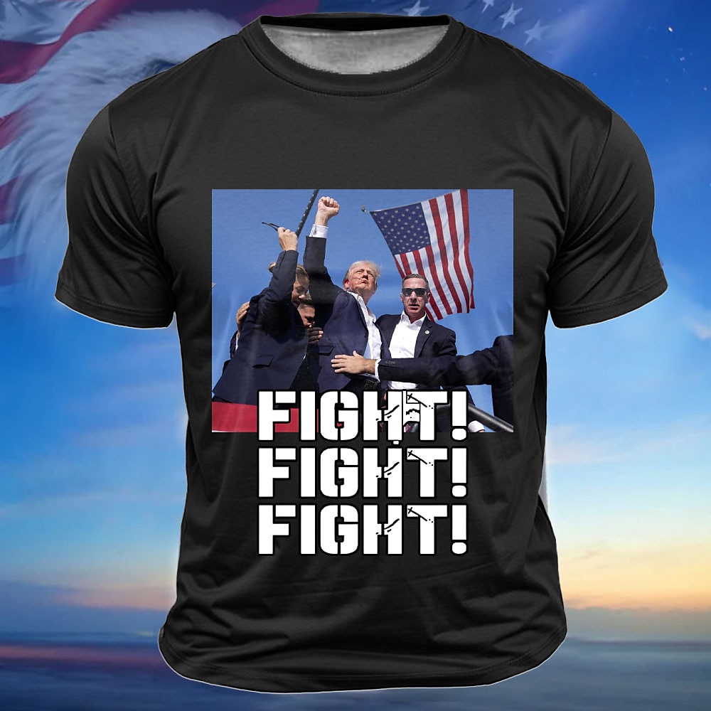 Herren Trump T-Shirt Make America Great Again Kurzarm T-Shirt 3D-Druck Rundhalsshirt Vintage Alltag Schwarz Weiß Blau Sommer Frühling Kleidung Lightinthebox